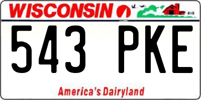 WI license plate 543PKE