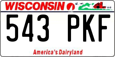WI license plate 543PKF