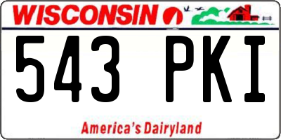 WI license plate 543PKI