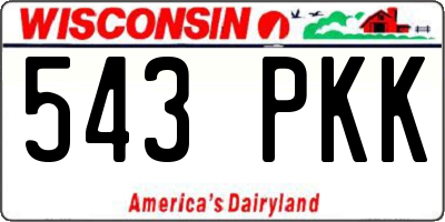 WI license plate 543PKK
