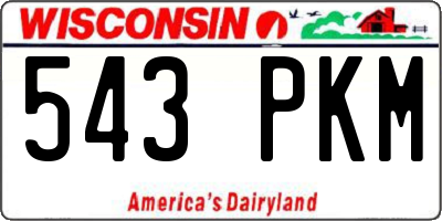 WI license plate 543PKM