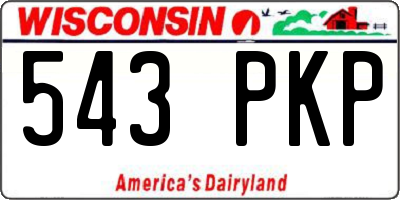 WI license plate 543PKP