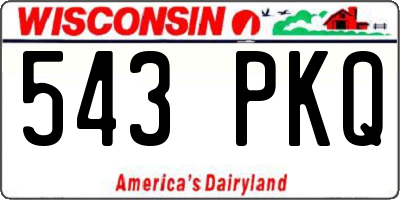 WI license plate 543PKQ