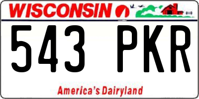 WI license plate 543PKR
