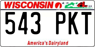 WI license plate 543PKT