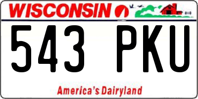 WI license plate 543PKU