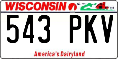 WI license plate 543PKV
