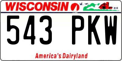 WI license plate 543PKW