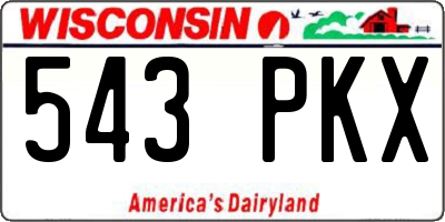 WI license plate 543PKX