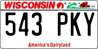WI license plate 543PKY