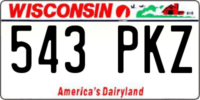 WI license plate 543PKZ