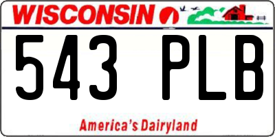 WI license plate 543PLB