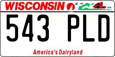 WI license plate 543PLD