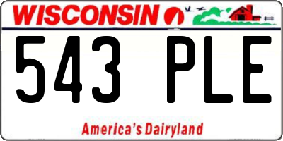 WI license plate 543PLE
