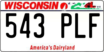 WI license plate 543PLF