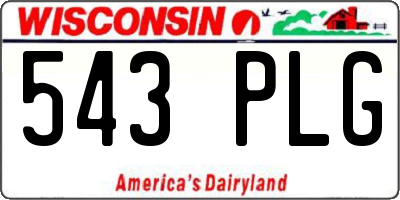 WI license plate 543PLG