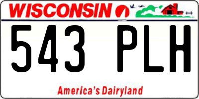 WI license plate 543PLH