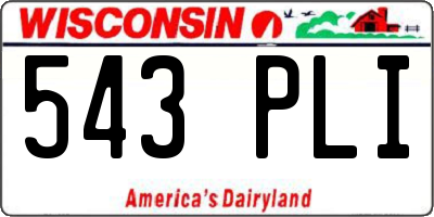 WI license plate 543PLI