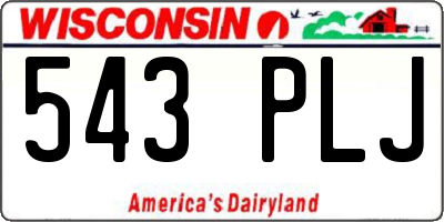 WI license plate 543PLJ