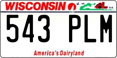 WI license plate 543PLM