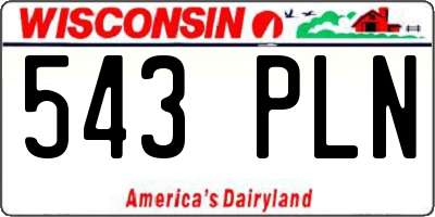 WI license plate 543PLN