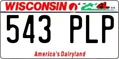 WI license plate 543PLP