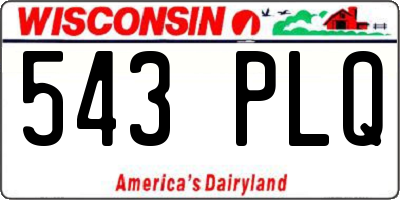 WI license plate 543PLQ