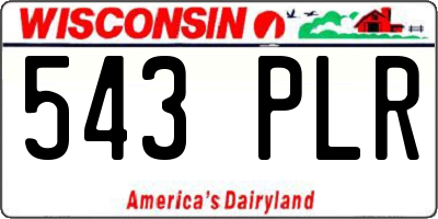 WI license plate 543PLR