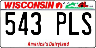 WI license plate 543PLS