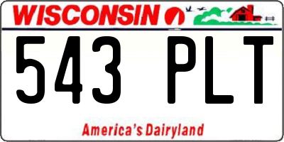 WI license plate 543PLT