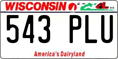 WI license plate 543PLU