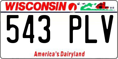 WI license plate 543PLV