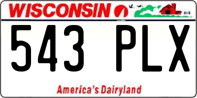WI license plate 543PLX