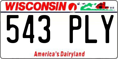 WI license plate 543PLY