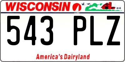 WI license plate 543PLZ