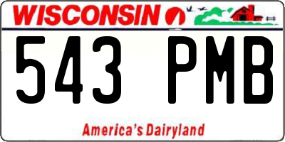 WI license plate 543PMB