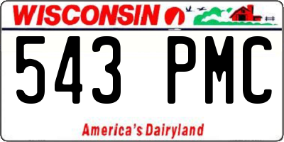 WI license plate 543PMC