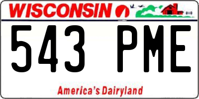 WI license plate 543PME
