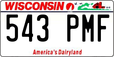 WI license plate 543PMF