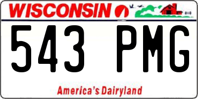 WI license plate 543PMG