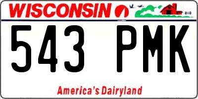 WI license plate 543PMK