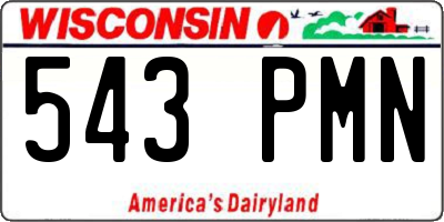 WI license plate 543PMN