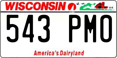 WI license plate 543PMO