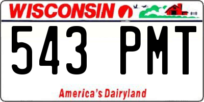 WI license plate 543PMT