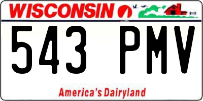 WI license plate 543PMV
