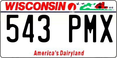 WI license plate 543PMX