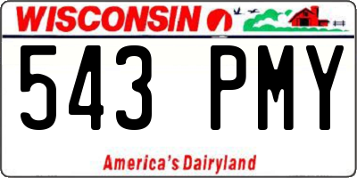 WI license plate 543PMY