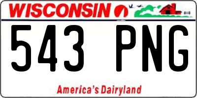 WI license plate 543PNG