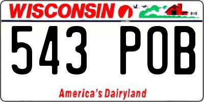 WI license plate 543POB