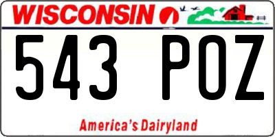 WI license plate 543POZ